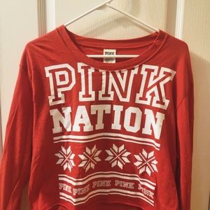 PINK long sleeve Christmas top